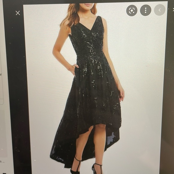 Calvin Klein Dresses & Skirts - Calvin Klein brand new - A-line sequined black high-low evening gown w/pockets!